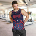 Personalized Melbourne Demons Men Tank Top Aboriginal Pattern with Graffiti Style