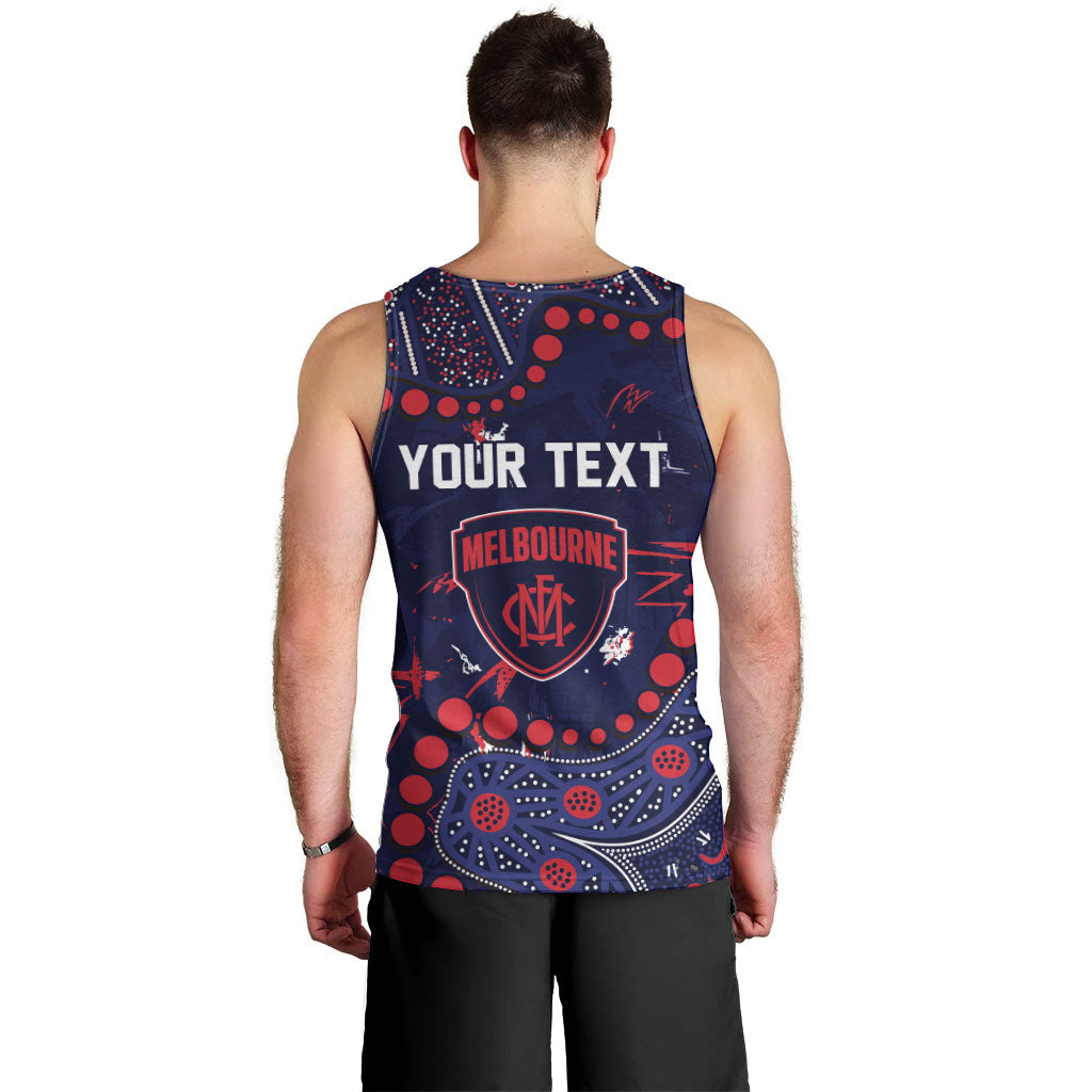 Personalized Melbourne Demons Men Tank Top Aboriginal Pattern with Graffiti Style