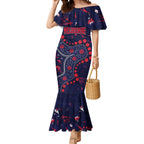 Personalized Melbourne Demons Mermaid Dress Aboriginal Pattern with Graffiti Style