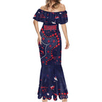 Personalized Melbourne Demons Mermaid Dress Aboriginal Pattern with Graffiti Style