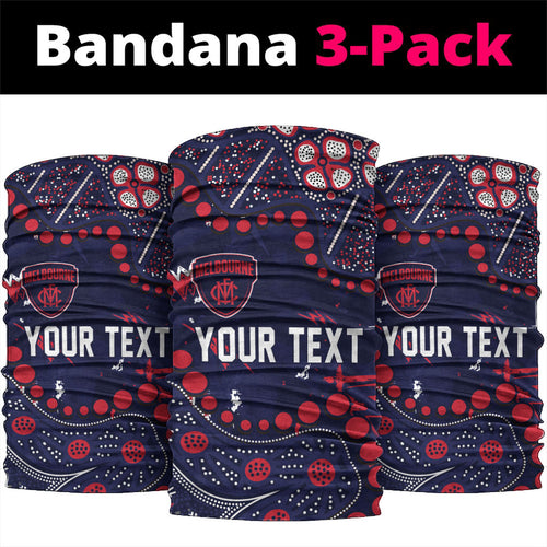 Personalized Melbourne Demons Neck Gaiter Aboriginal Pattern with Graffiti Style