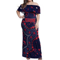 Personalized Melbourne Demons Off Shoulder Maxi Dress Aboriginal Pattern with Graffiti Style