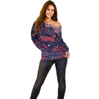Personalized Melbourne Demons Off Shoulder Sweater Aboriginal Pattern with Graffiti Style
