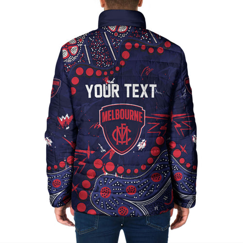 Personalized Melbourne Demons Padded Jacket Aboriginal Pattern with Graffiti Style