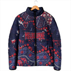 Personalized Melbourne Demons Padded Jacket Aboriginal Pattern with Graffiti Style