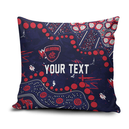 Personalized Melbourne Demons Pillow Cover Aboriginal Pattern with Graffiti Style