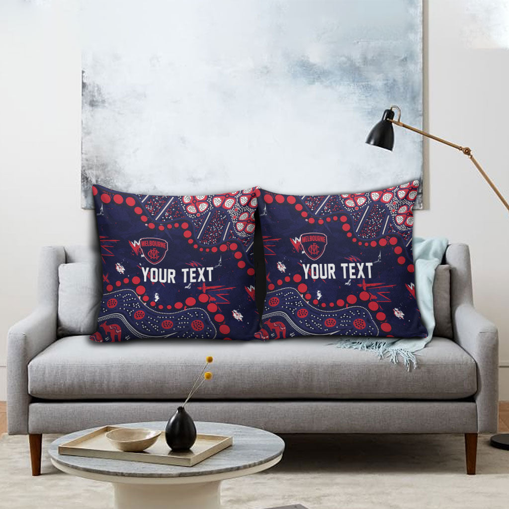 Personalized Melbourne Demons Pillow Cover Aboriginal Pattern with Graffiti Style