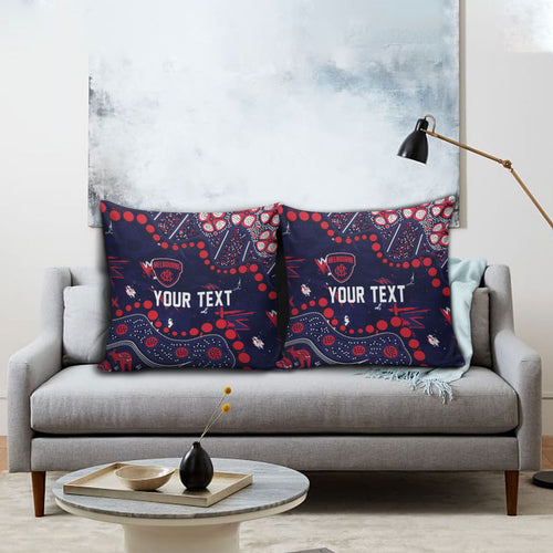 Personalized Melbourne Demons Pillow Cover Aboriginal Pattern with Graffiti Style
