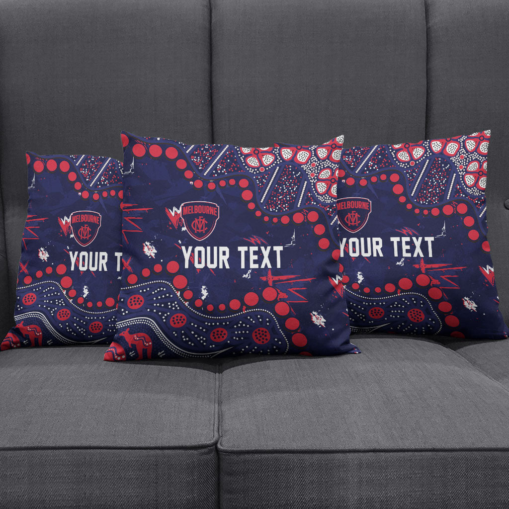 Personalized Melbourne Demons Pillow Cover Aboriginal Pattern with Graffiti Style