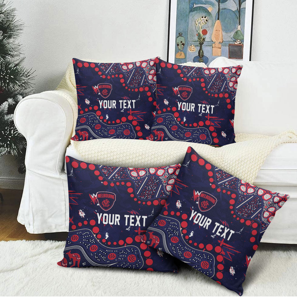 Personalized Melbourne Demons Pillow Cover Aboriginal Pattern with Graffiti Style