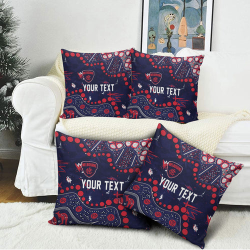 Personalized Melbourne Demons Pillow Cover Aboriginal Pattern with Graffiti Style
