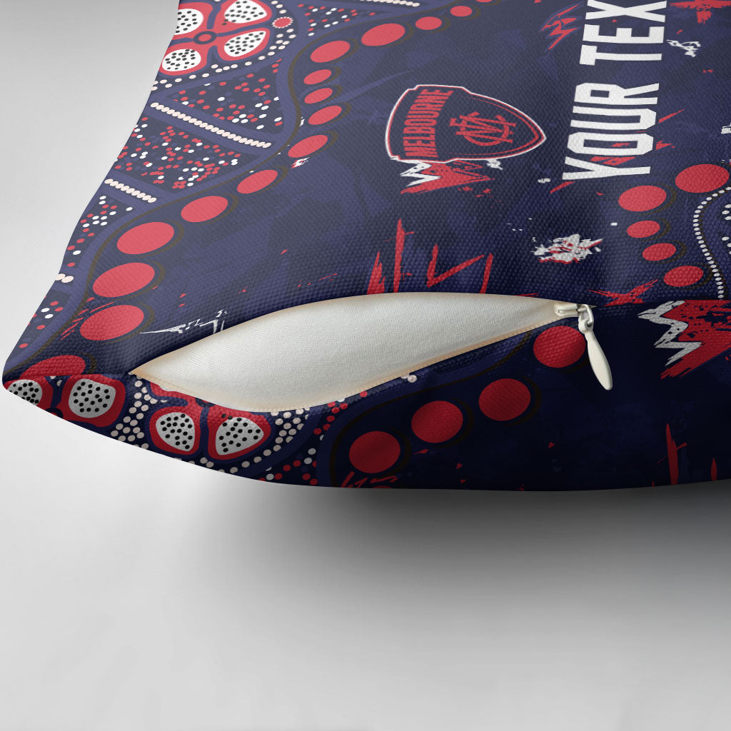 Personalized Melbourne Demons Pillow Cover Aboriginal Pattern with Graffiti Style
