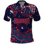 Personalized Melbourne Demons Polo Shirt Aboriginal Pattern with Graffiti Style