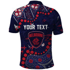 Personalized Melbourne Demons Polo Shirt Aboriginal Pattern with Graffiti Style