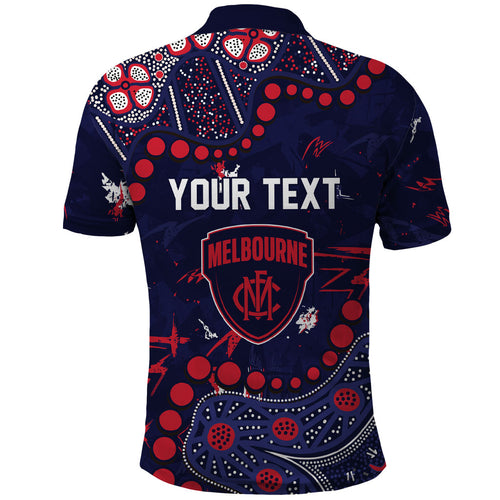 Personalized Melbourne Demons Polo Shirt Aboriginal Pattern with Graffiti Style