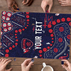 Personalized Melbourne Demons Puzzle Aboriginal Pattern with Graffiti Style