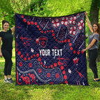 Personalized Melbourne Demons Quilt Aboriginal Pattern with Graffiti Style