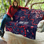 Personalized Melbourne Demons Quilt Aboriginal Pattern with Graffiti Style