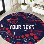 Personalized Melbourne Demons Round Carpet Aboriginal Pattern with Graffiti Style