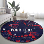 Personalized Melbourne Demons Round Carpet Aboriginal Pattern with Graffiti Style