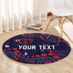 Personalized Melbourne Demons Round Carpet Aboriginal Pattern with Graffiti Style