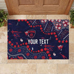 Personalized Melbourne Demons Rubber Doormat Aboriginal Pattern with Graffiti Style