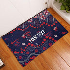 Personalized Melbourne Demons Rubber Doormat Aboriginal Pattern with Graffiti Style