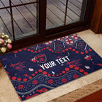 Personalized Melbourne Demons Rubber Doormat Aboriginal Pattern with Graffiti Style