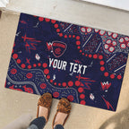 Personalized Melbourne Demons Rubber Doormat Aboriginal Pattern with Graffiti Style