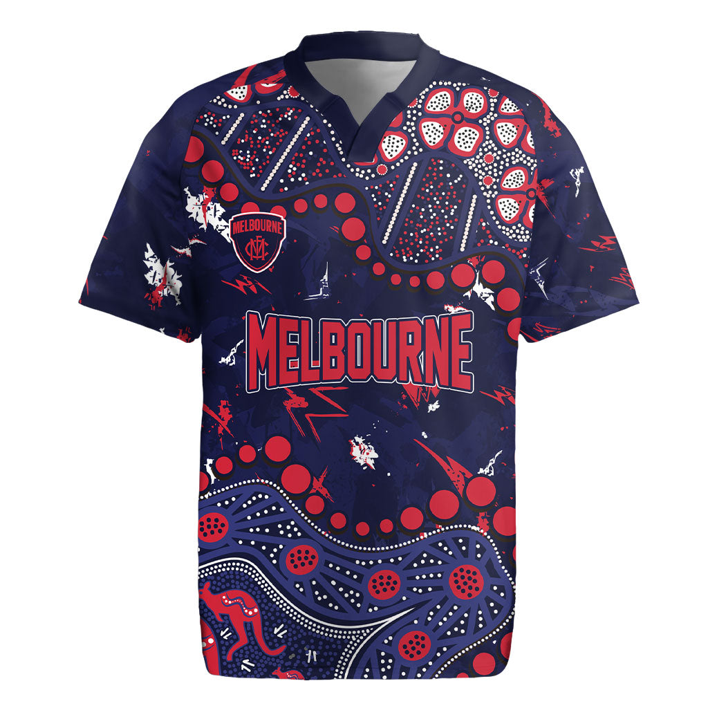 Personalized Melbourne Demons Rugby Jersey Aboriginal Pattern with Graffiti Style