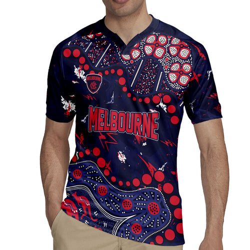 Personalized Melbourne Demons Rugby Jersey Aboriginal Pattern with Graffiti Style