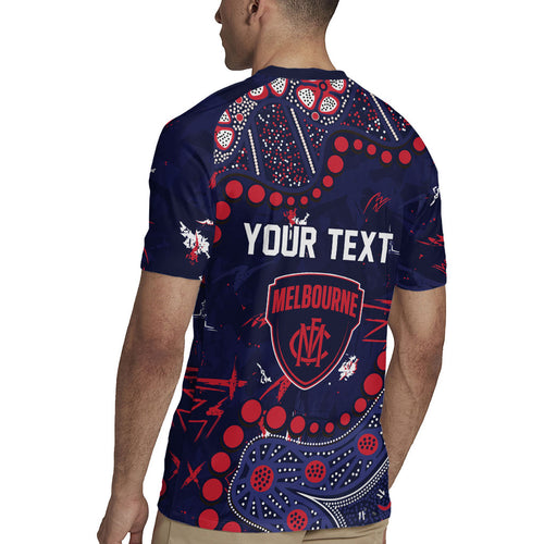 Personalized Melbourne Demons Rugby Jersey Aboriginal Pattern with Graffiti Style
