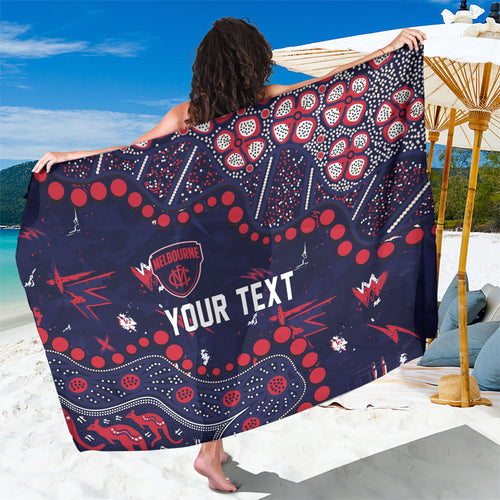 Personalized Melbourne Demons Sarong Aboriginal Pattern with Graffiti Style