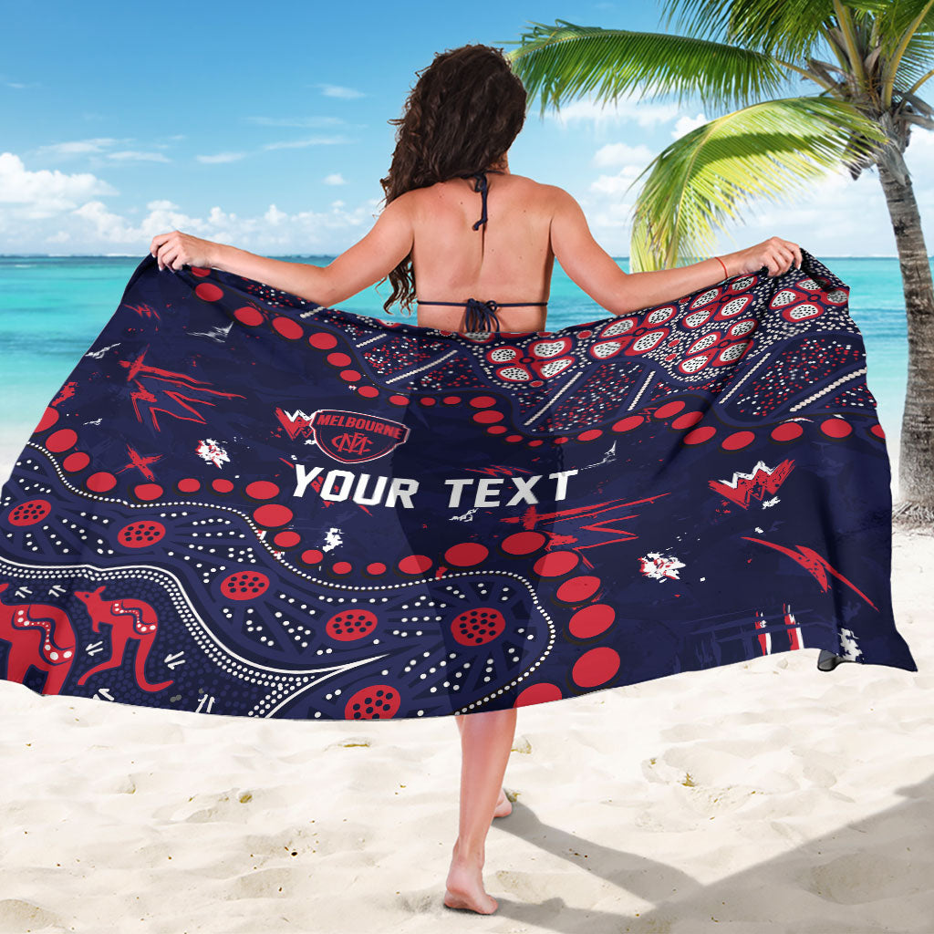 Personalized Melbourne Demons Sarong Aboriginal Pattern with Graffiti Style
