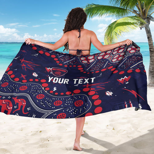 Personalized Melbourne Demons Sarong Aboriginal Pattern with Graffiti Style