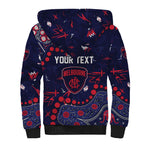 Personalized Melbourne Demons Sherpa Hoodie Aboriginal Pattern with Graffiti Style
