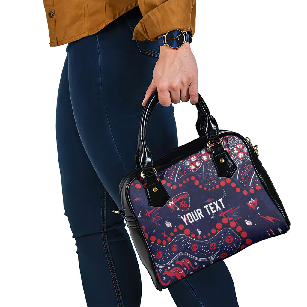 Personalized Melbourne Demons Shoulder Handbag Aboriginal Pattern with Graffiti Style