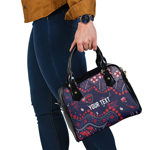 Personalized Melbourne Demons Shoulder Handbag Aboriginal Pattern with Graffiti Style