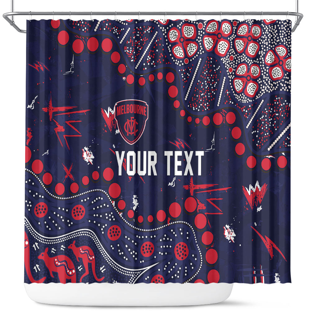 Personalized Melbourne Demons Shower Curtain Aboriginal Pattern with Graffiti Style