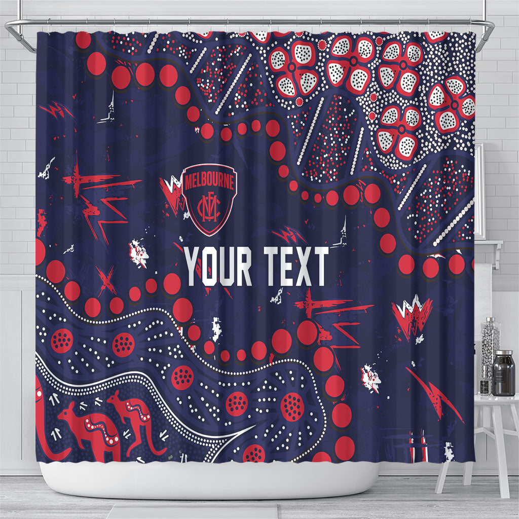 Personalized Melbourne Demons Shower Curtain Aboriginal Pattern with Graffiti Style