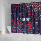 Personalized Melbourne Demons Shower Curtain Aboriginal Pattern with Graffiti Style