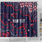 Personalized Melbourne Demons Shower Curtain Aboriginal Pattern with Graffiti Style