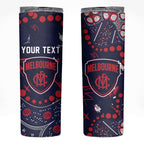 Personalized Melbourne Demons Skinny Tumbler Aboriginal Pattern with Graffiti Style