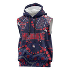 Personalized Melbourne Demons Sleeveless Hoodie Aboriginal Pattern with Graffiti Style