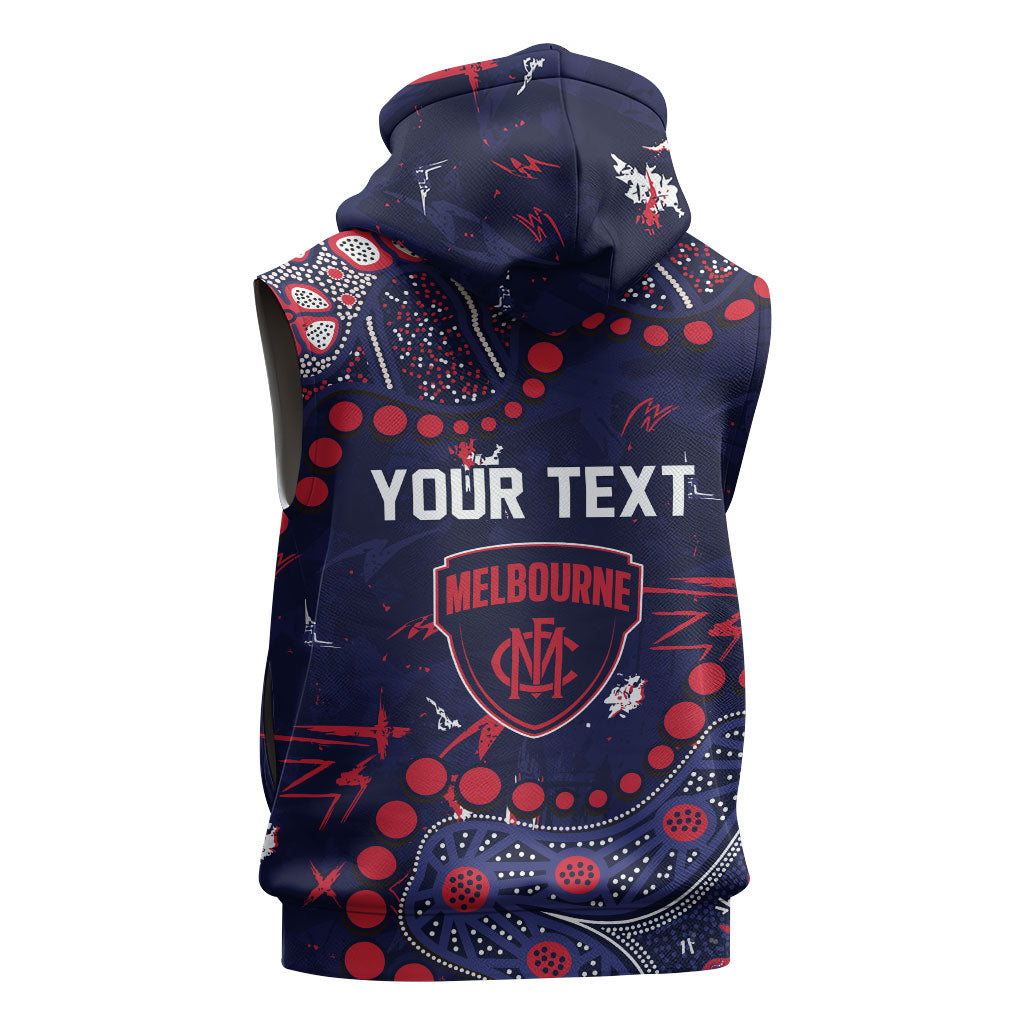 Personalized Melbourne Demons Sleeveless Hoodie Aboriginal Pattern with Graffiti Style
