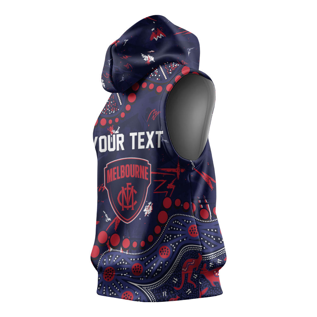 Personalized Melbourne Demons Sleeveless Hoodie Aboriginal Pattern with Graffiti Style