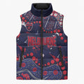 Personalized Melbourne Demons Sleeveless Puffer Jacket Aboriginal Pattern with Graffiti Style