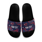 Personalized Melbourne Demons Slide Sandals Aboriginal Pattern with Graffiti Style