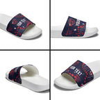 Personalized Melbourne Demons Slide Sandals Aboriginal Pattern with Graffiti Style