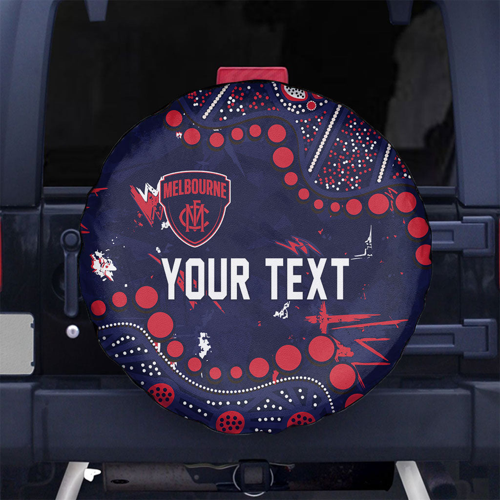 Personalized Melbourne Demons Spare Tire Cover Aboriginal Pattern with Graffiti Style